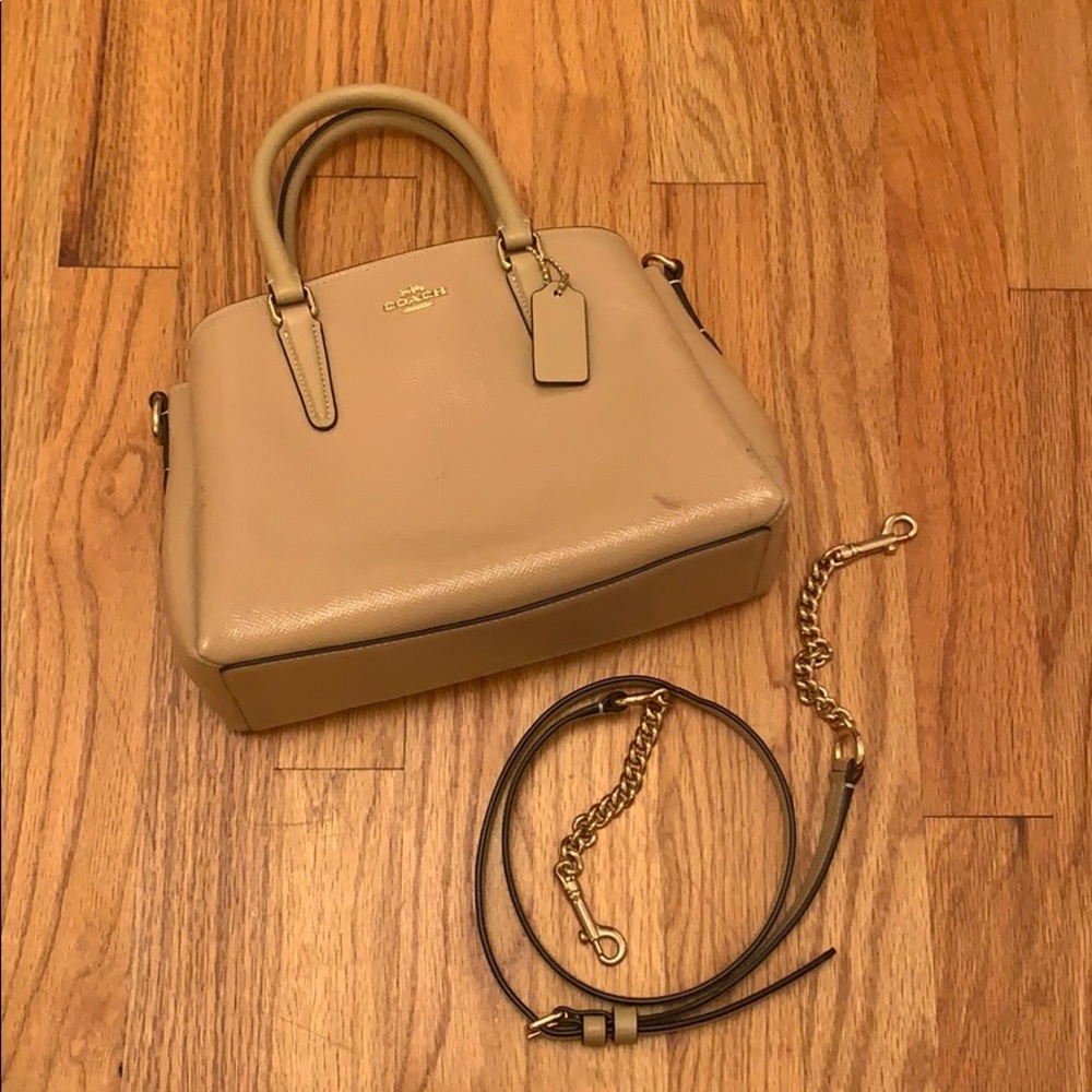 Coach Mini Sage Carryall Nude/Pink with Gold Chain